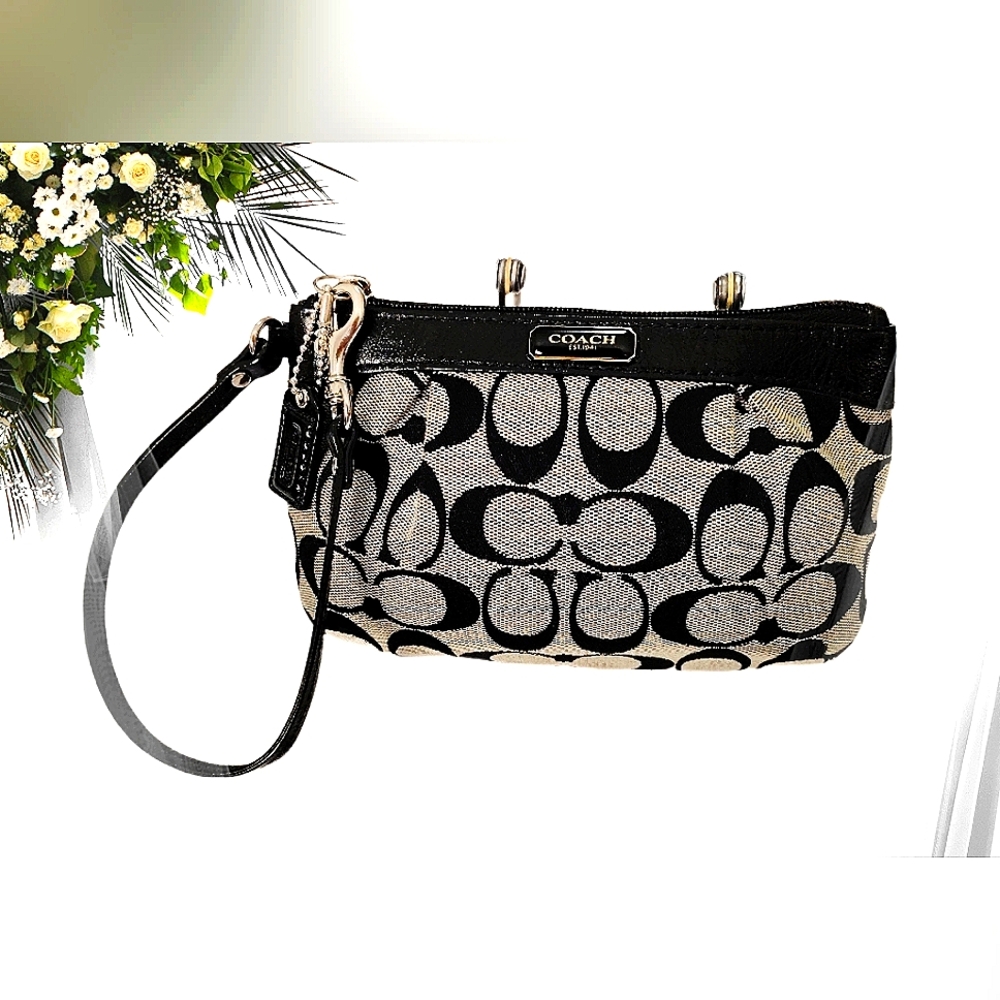 COACH C SIGNATURE GRAY & BLACK WRISTLET